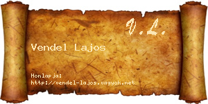 Vendel Lajos névjegykártya